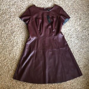 Maroon Berry pleather Dress